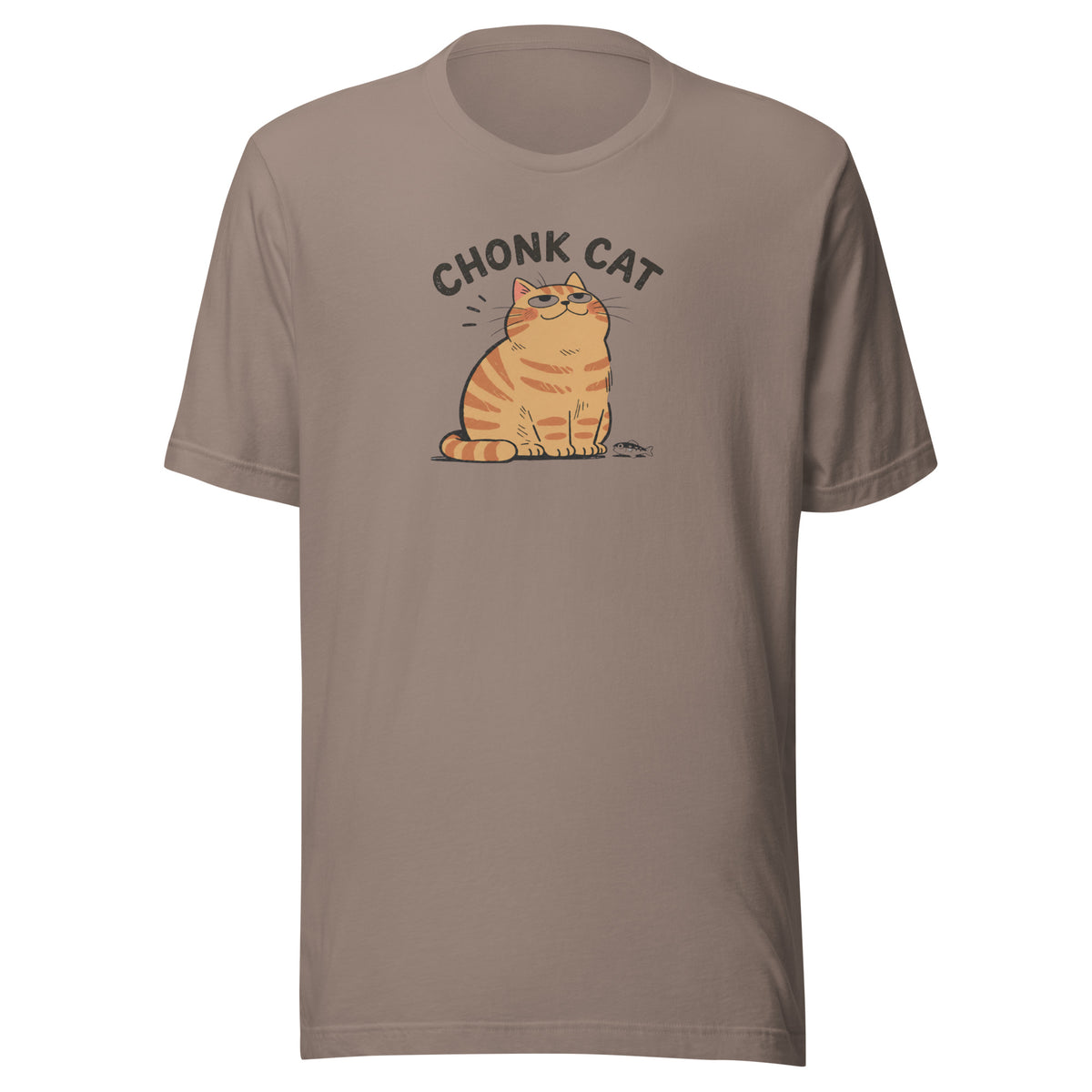Chonk Cat T-Shirt in Pebble, front