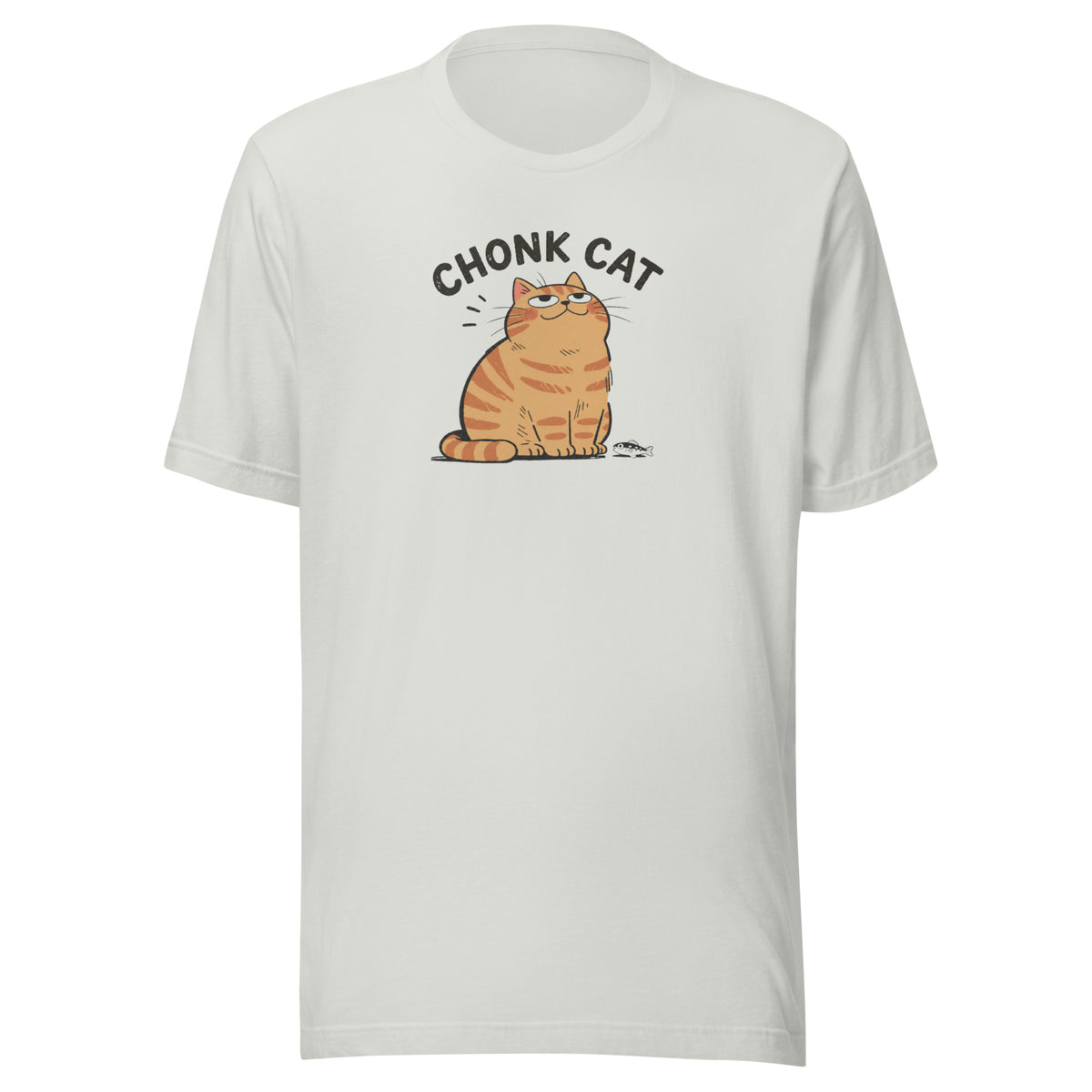 Chonk Cat T-Shirt in Silver, front