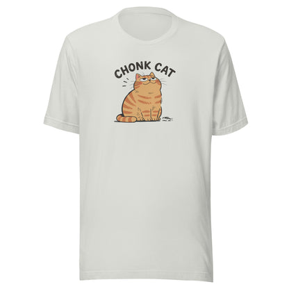Chonk Cat T-Shirt in Silver, front