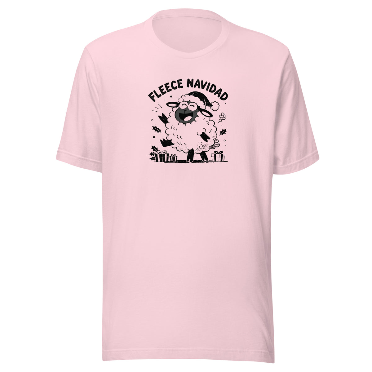 Fleece Navidad T-Shirt in Soft Pink, front