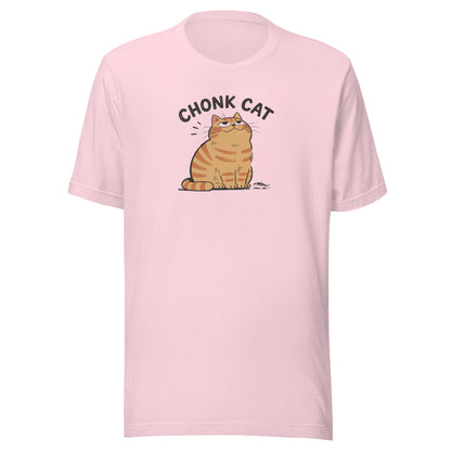 Chonk Cat T-Shirt in Soft Pink, front