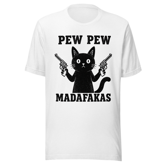 Pew Pew Madafakas Everyday T-Shirt - Solid White Blend