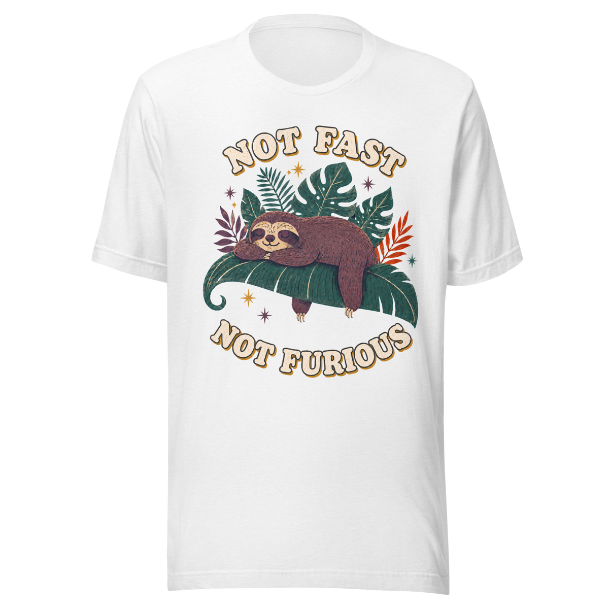 Not Fast Not Furious Everyday T-Shirt - Solid White Blend