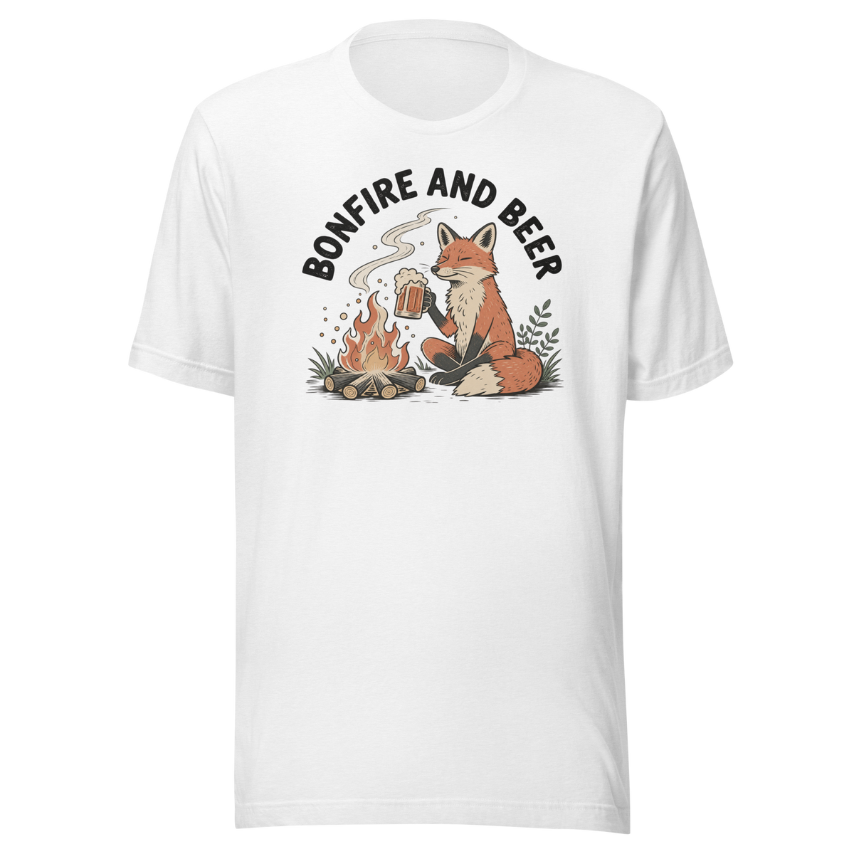 Bonfire and Beer Everyday T-Shirt - Solid White Blend