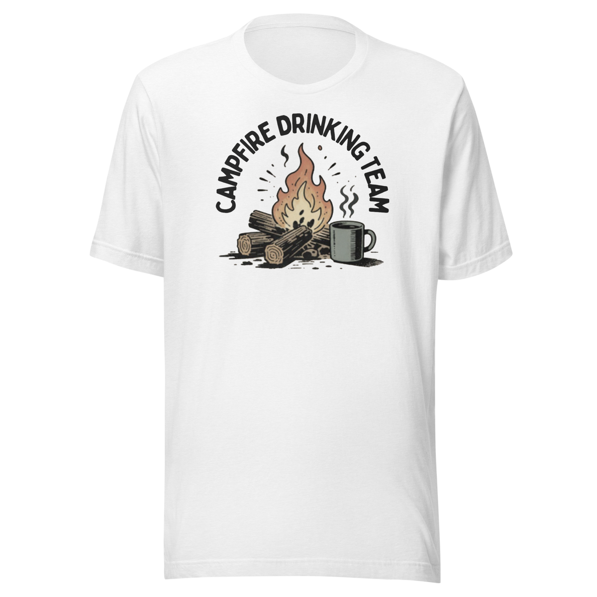 Campfire Drinking Team Everyday T-Shirt - Solid White Blend