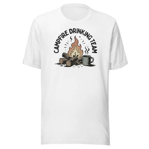 Campfire Drinking Team Everyday T-Shirt - Solid White Blend