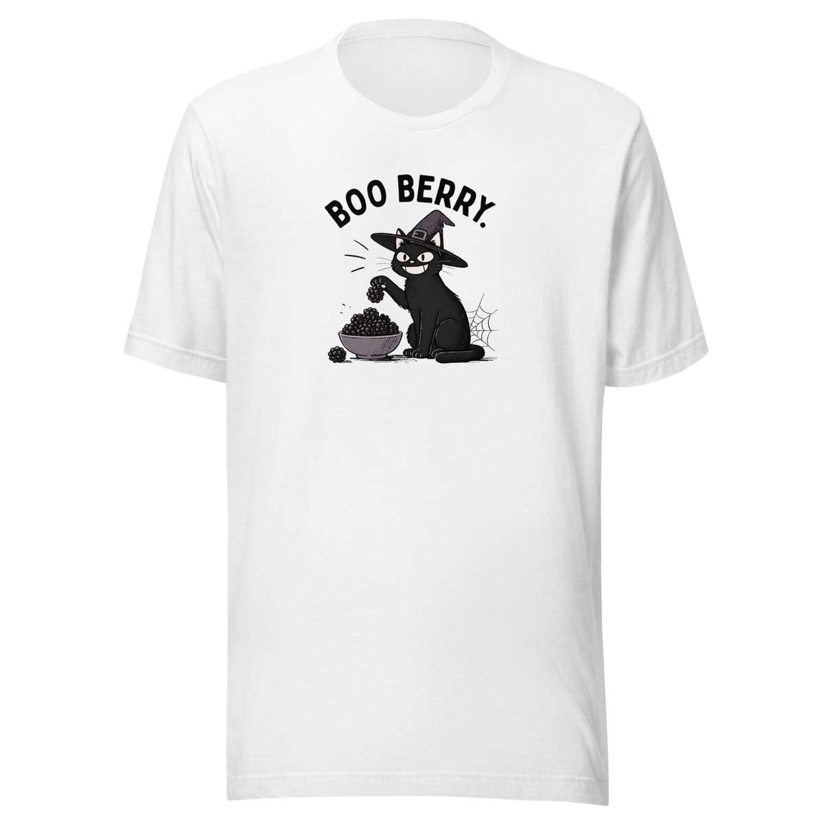 Boo Berry T-Shirt in Solid White Blend, front