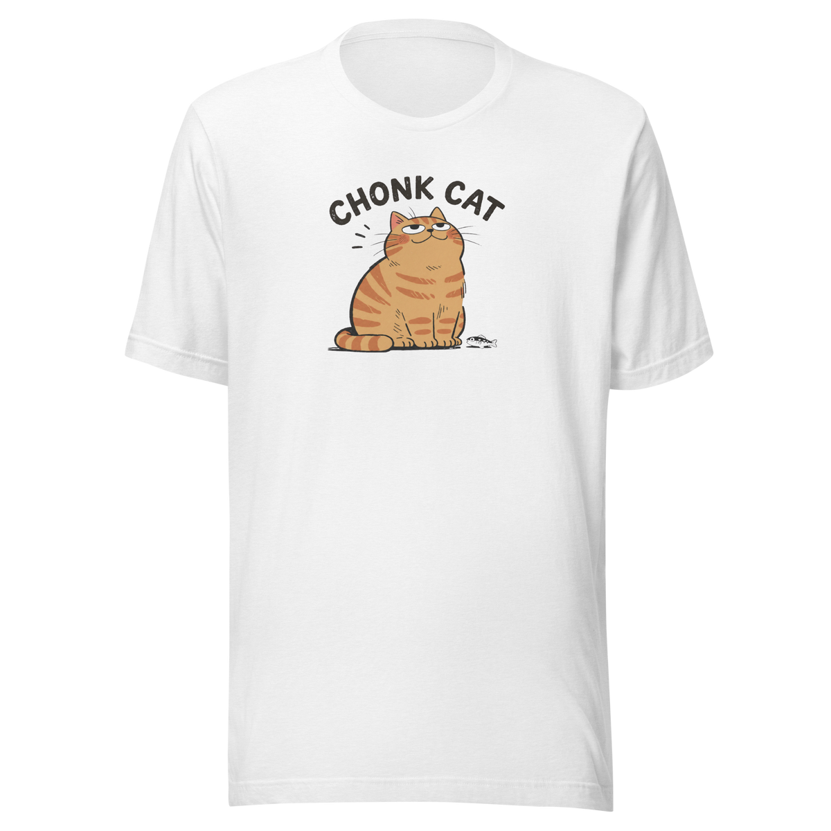 Chonk Cat T-Shirt in Solid White Blend, front