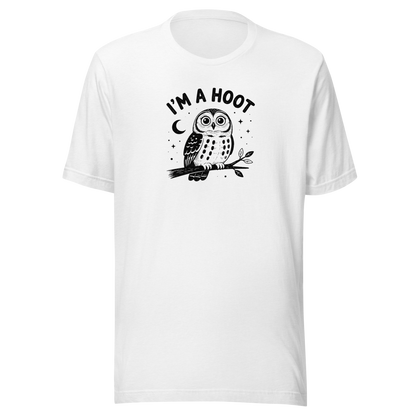 I'm a Hoot T-Shirt in Solid White Blend, front
