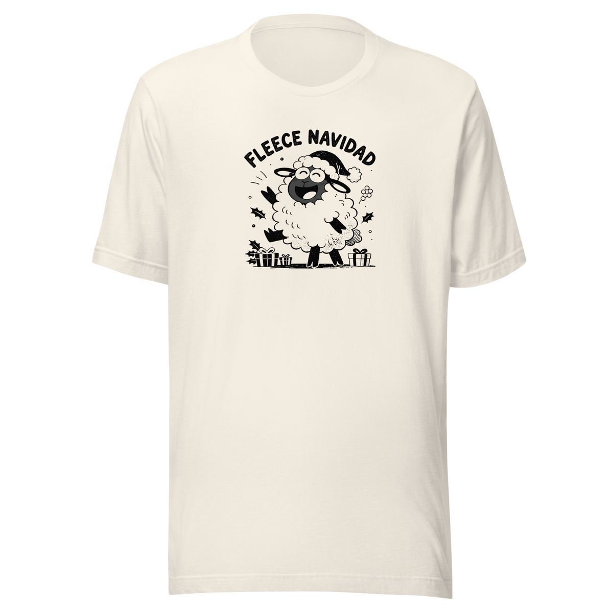 Fleece Navidad T-Shirt in Vintage White, front