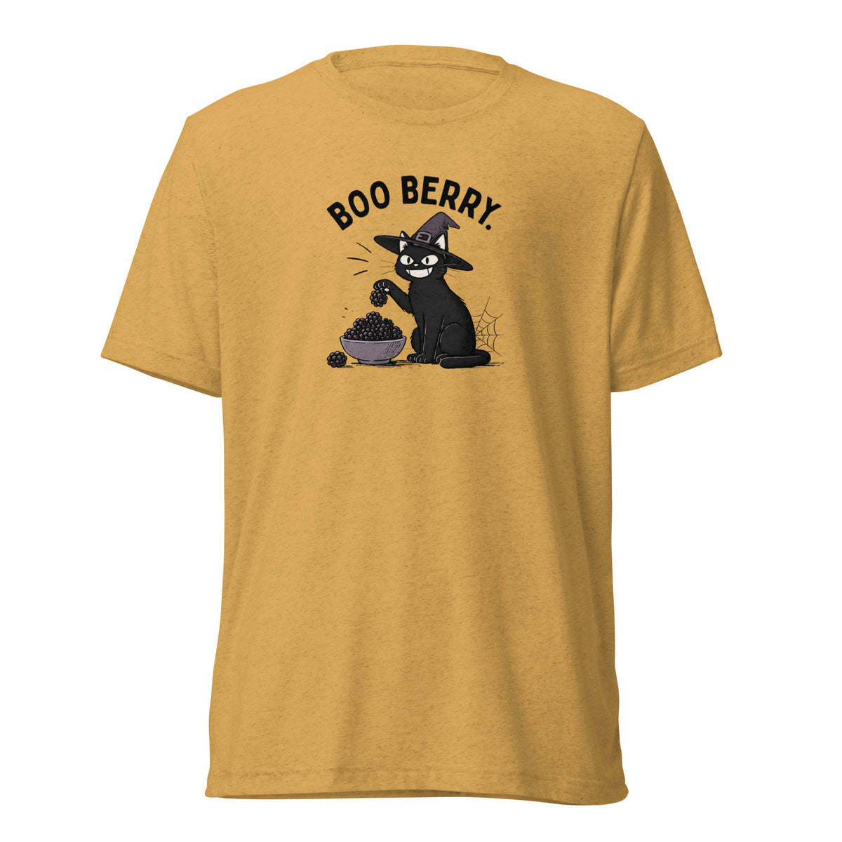 Boo Berry T-Shirt in Mustard Triblend, front