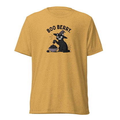 Boo Berry T-Shirt in Mustard Triblend, front