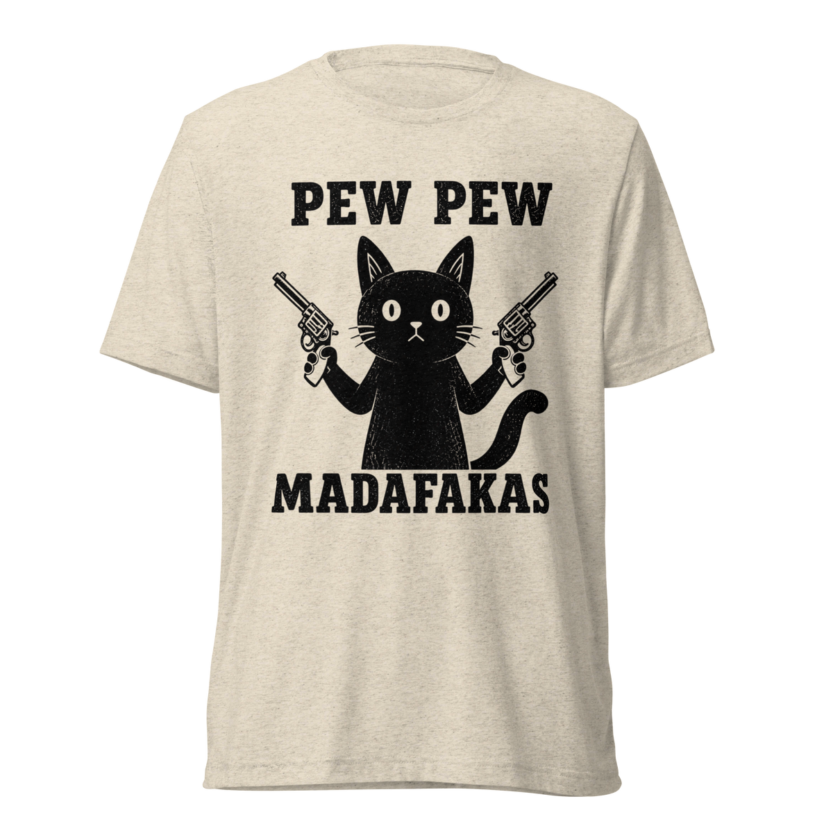 Pew Pew Madafakas Lightweight T-Shirt - Oatmeal Triblend