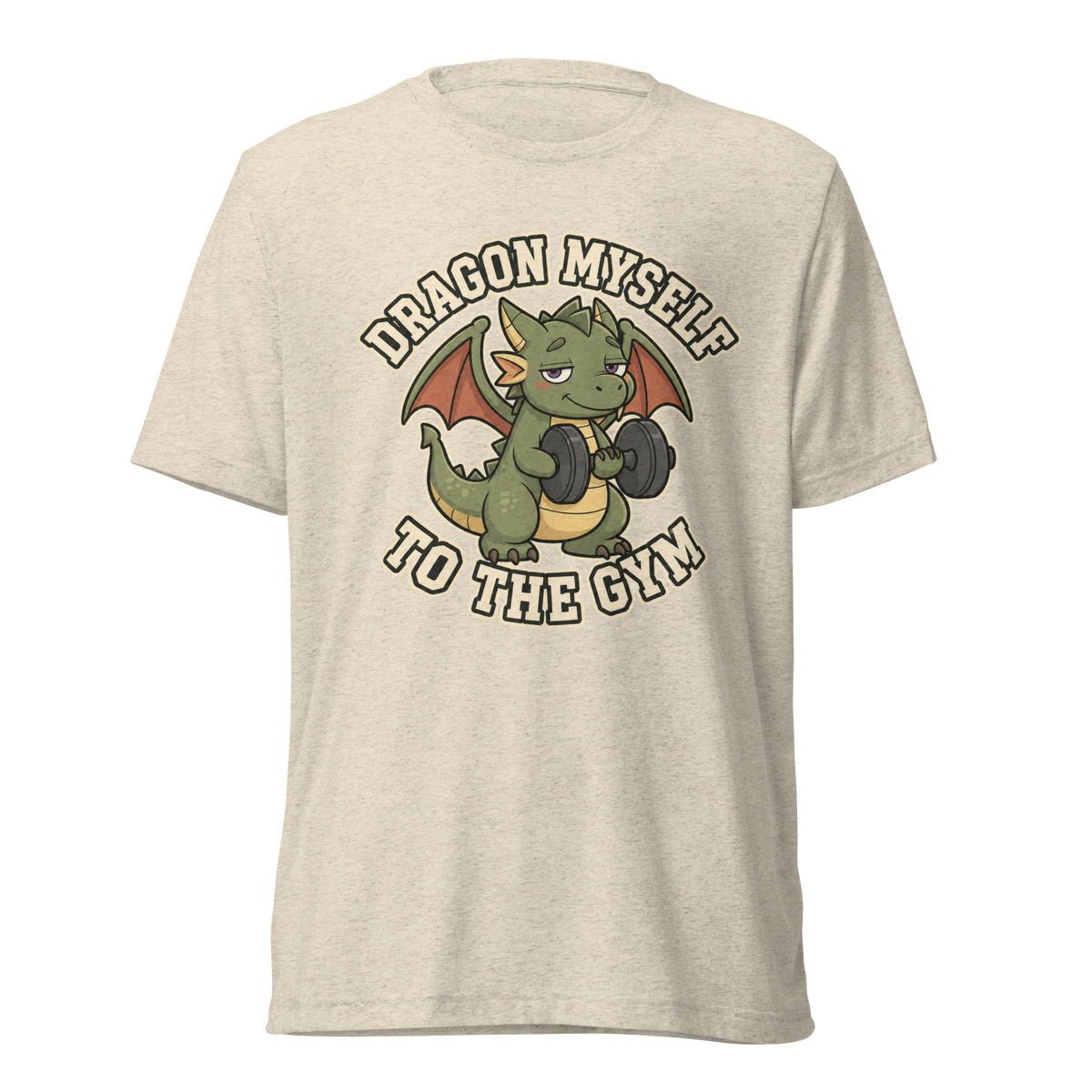 Dragon Myself to the Gym Lightweight T-Shirt - Oatmeal Triblend