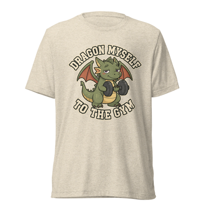Dragon Myself to the Gym Lightweight T-Shirt - Oatmeal Triblend