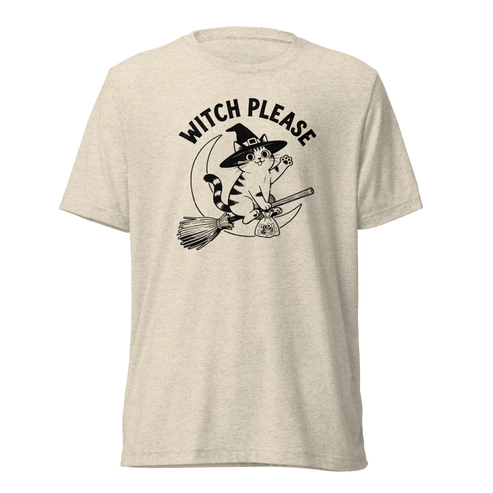 Witch, Please (Cat) Lightweight T-Shirt - Oatmeal Triblend