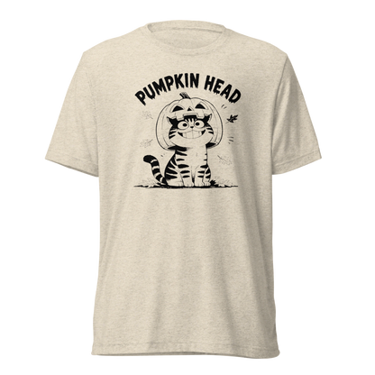 Pumpkin Head Lightweight T-Shirt - Oatmeal Triblend