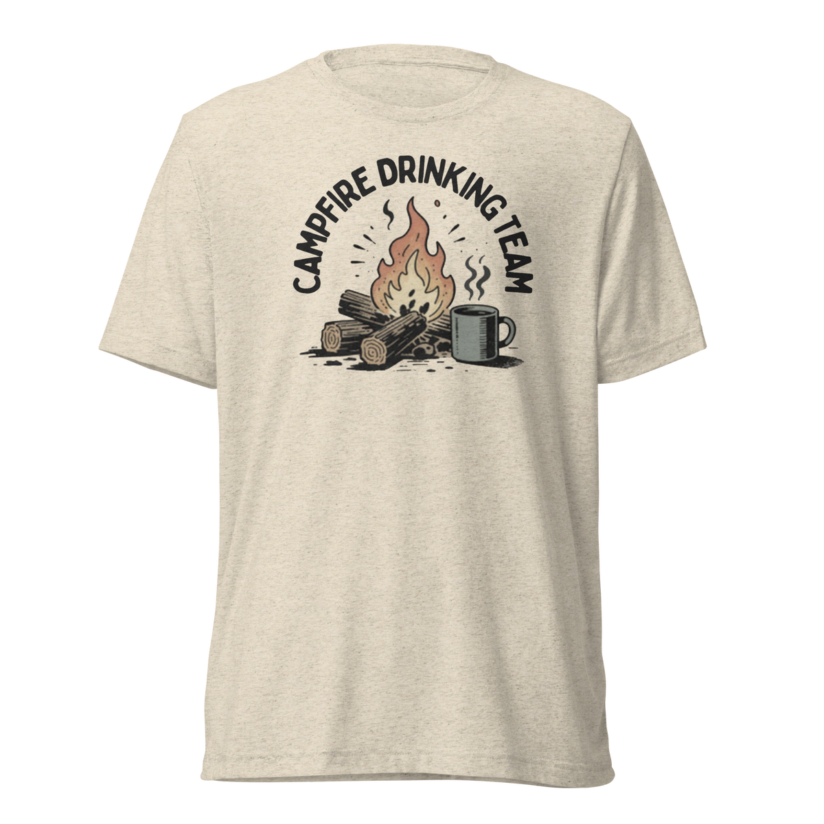 Campfire Drinking Team Lightweight T-Shirt - Oatmeal Triblend
