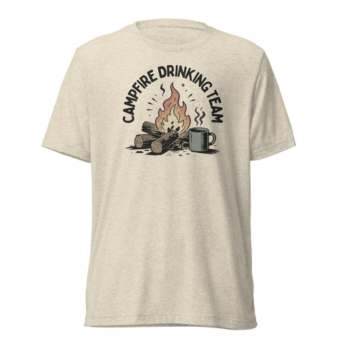 Campfire Drinking Team Lightweight T-Shirt - Oatmeal Triblend