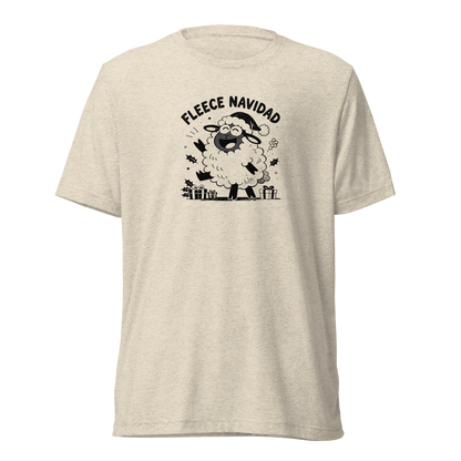 Fleece Navidad T-Shirt in Oatmeal Triblend, front