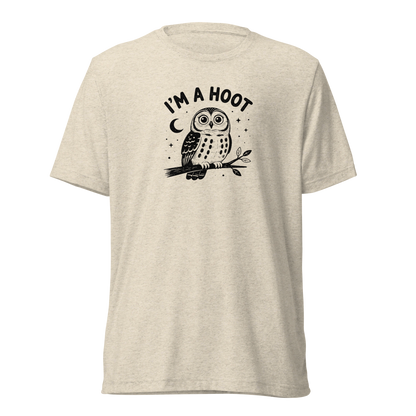 I'm a Hoot T-Shirt in Oatmeal Triblend, front