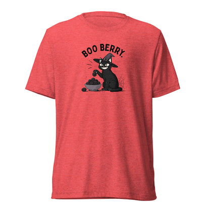 Boo Berry T-Shirt in Red Triblend, front