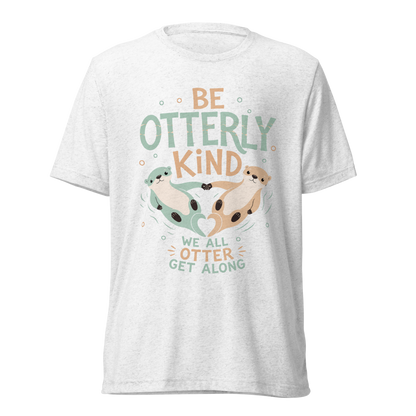 Be Otterly Kind Lightweight T-Shirt - Solid White Triblend