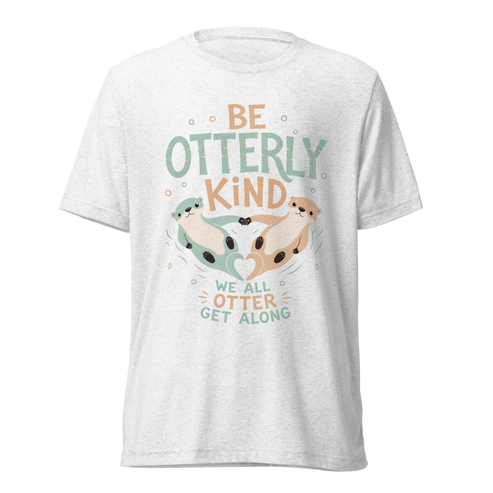 Be Otterly Kind Lightweight T-Shirt - Solid White Triblend