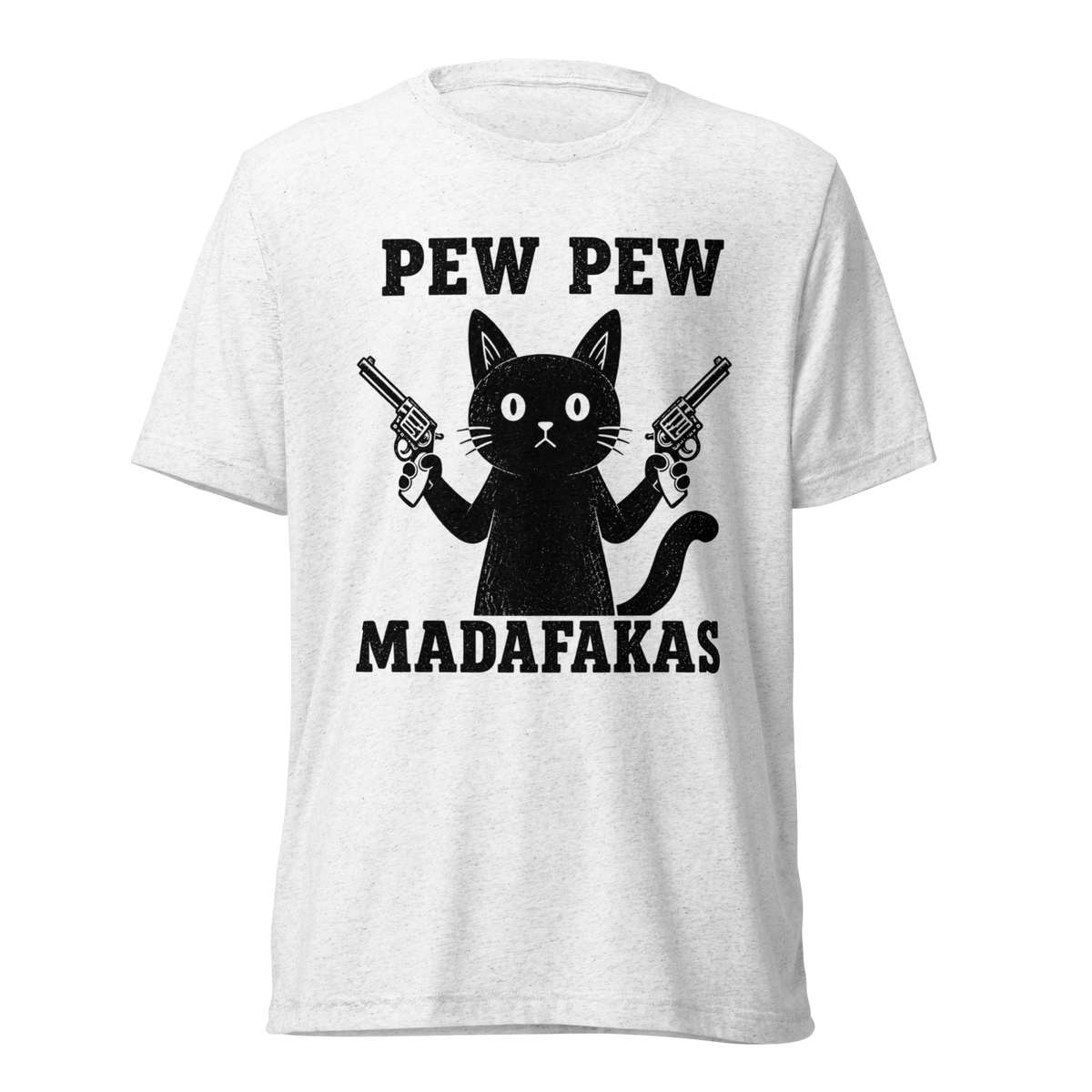 Pew Pew Madafakas Lightweight T-Shirt - Solid White Triblend
