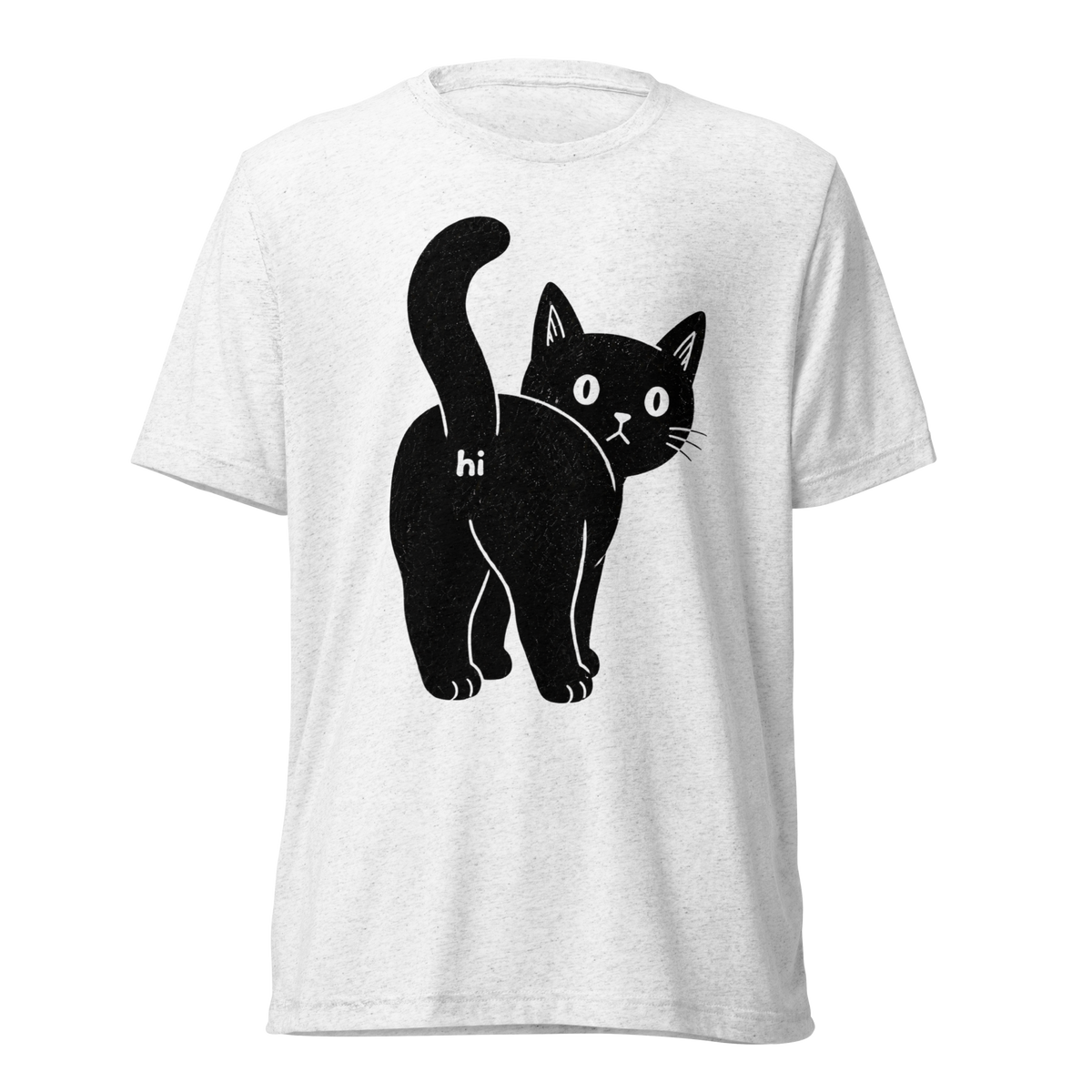 Sh!tty Kitty Lightweight T-Shirt - Solid White Triblend