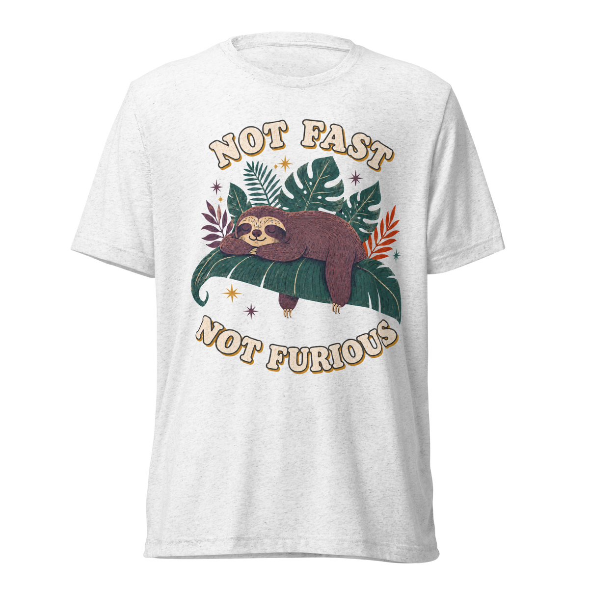 Not Fast Not Furious Lightweight T-Shirt - Solid White Triblend