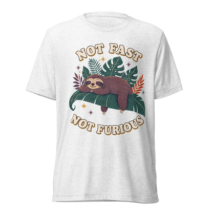 Not Fast Not Furious Lightweight T-Shirt - Solid White Triblend