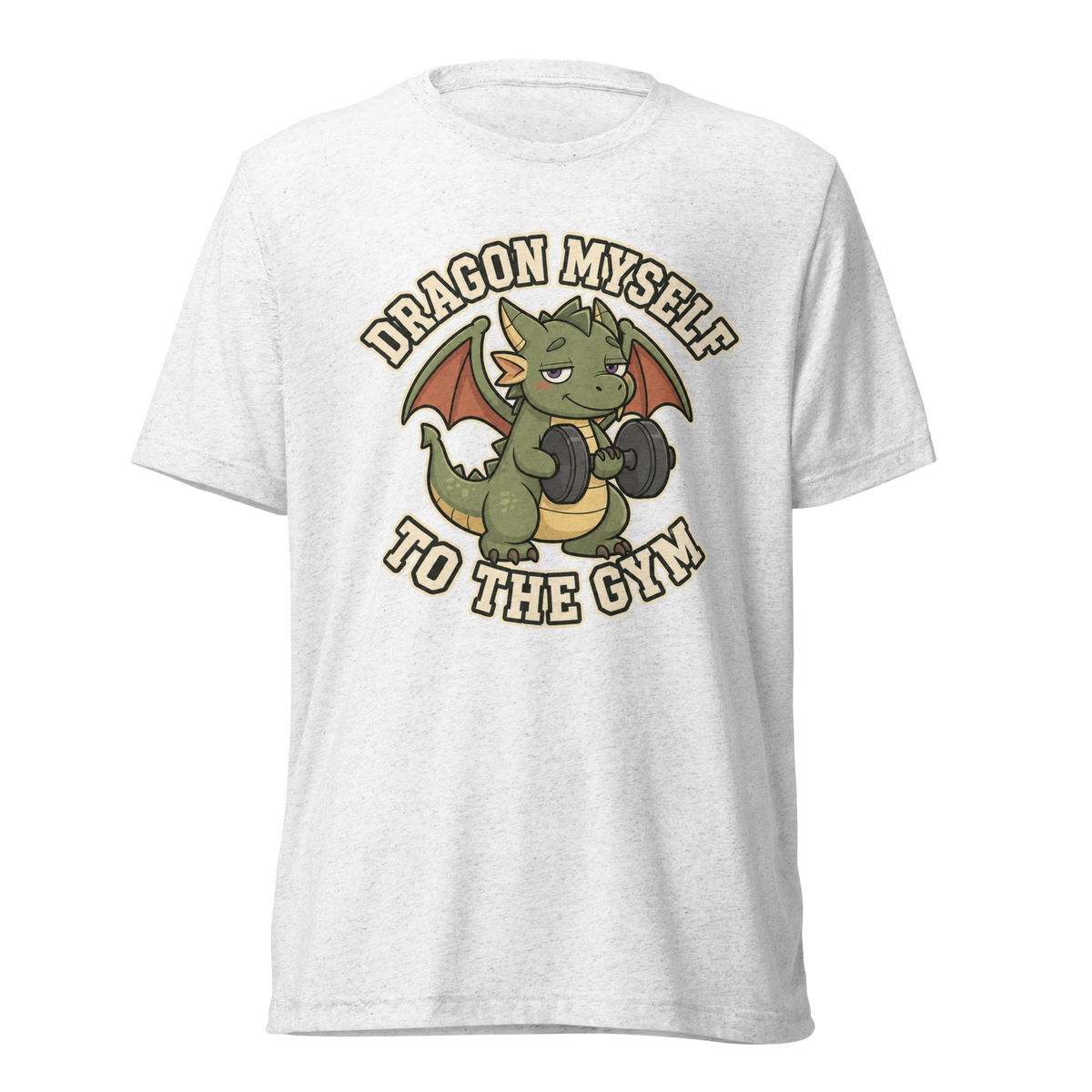 Dragon Myself to the Gym Lightweight T-Shirt - Solid White Triblend