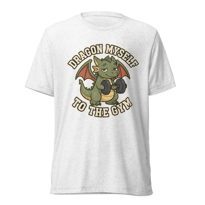 Dragon Myself to the Gym Lightweight T-Shirt - Solid White Triblend