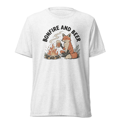 Bonfire and Beer Lightweight T-Shirt - Solid White Triblend