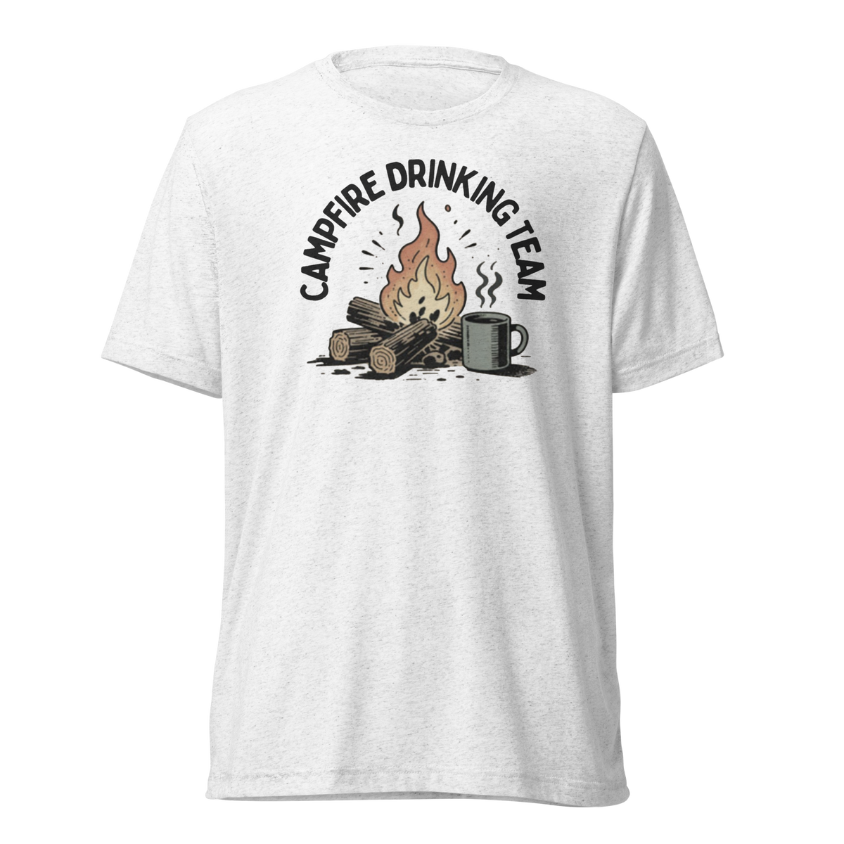 Campfire Drinking Team Lightweight T-Shirt - Solid White Triblend