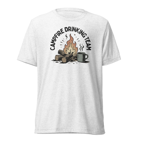 Campfire Drinking Team Lightweight T-Shirt - Solid White Triblend