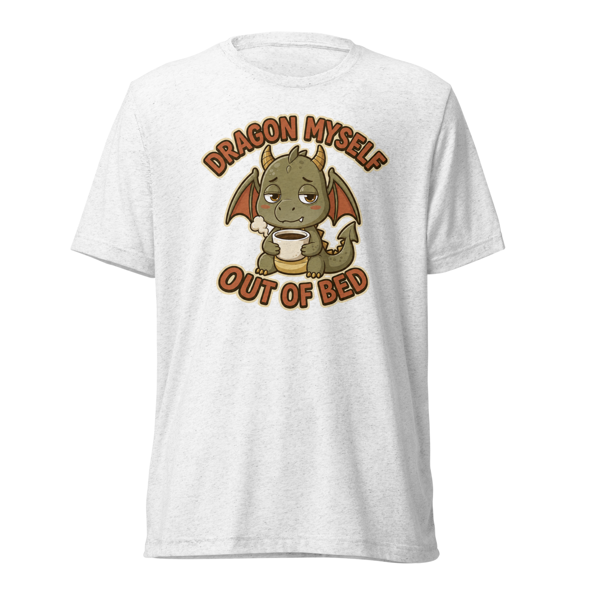 Dragon Myself Out of Bed Lightweight T-Shirt - Solid White Triblend