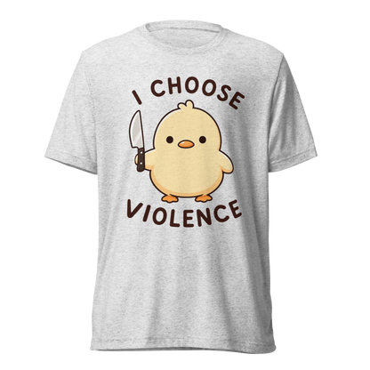 I Choose Violence Lightweight T-Shirt - White Fleck Triblend