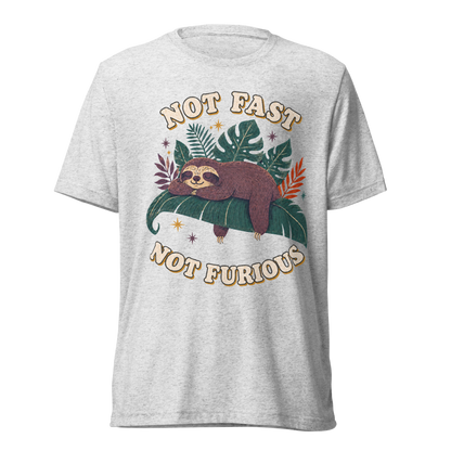Not Fast Not Furious Lightweight T-Shirt - White Fleck Triblend