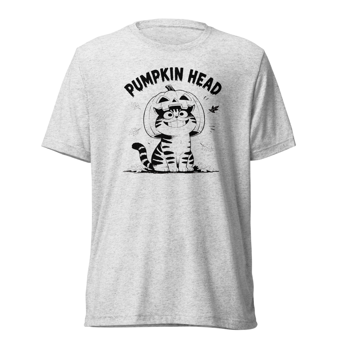 Pumpkin Head Lightweight T-Shirt - White Fleck Triblend