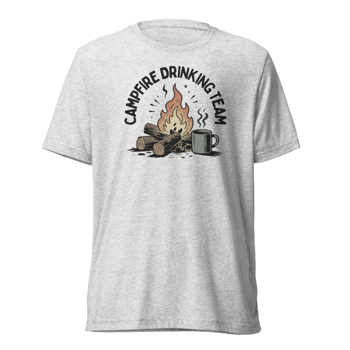 Campfire Drinking Team Lightweight T-Shirt - White Fleck Triblend