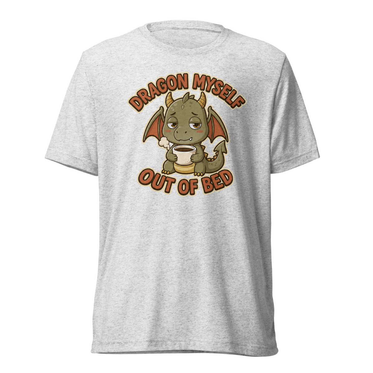 Dragon Myself Out of Bed Lightweight T-Shirt - White Fleck Triblend