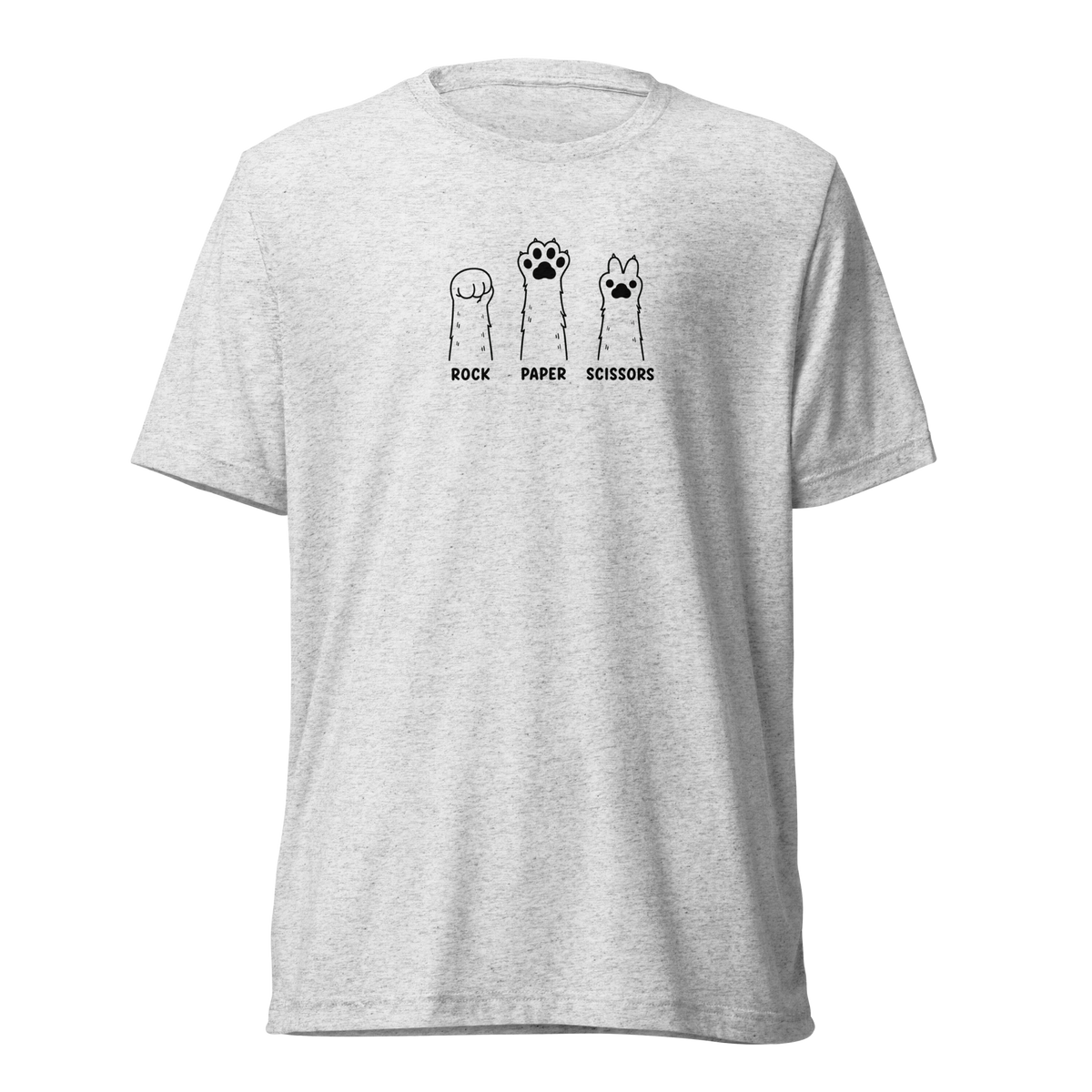 Rock Paper Scissors Lightweight T-Shirt - White Fleck Triblend