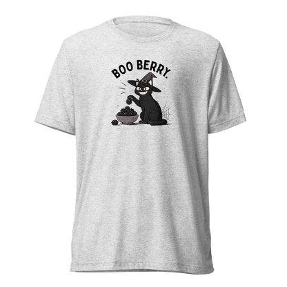 Boo Berry T-Shirt in White Fleck Triblend, front