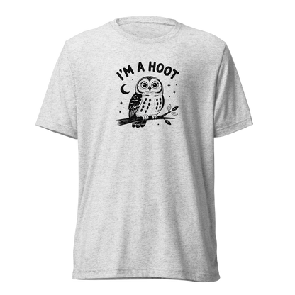 I'm a Hoot T-Shirt in White Fleck Triblend, front