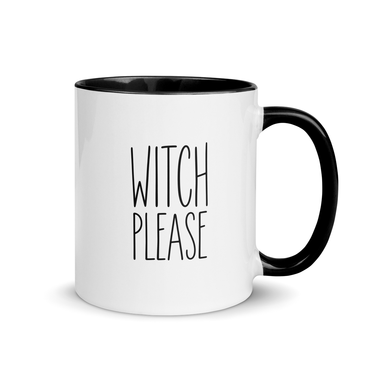 Witch, Please Colored Mug – Black 11 oz, handle on right