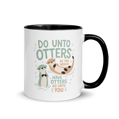 Do Unto Otters Colored Mug – Black 11 oz, handle on right