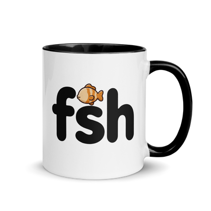 What Do You Call a Fish With No Eye? Colored Mug – Black 11 oz, handle on right