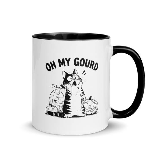 Oh My Gourd Colored Mug – Black 11 oz, handle on right